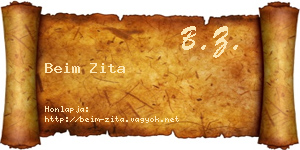 Beim Zita névjegykártya