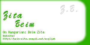 zita beim business card